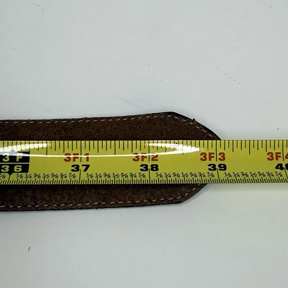Tony Lama Men’s 34 Western Leather Belt Concho Braided Inlay (39” Length) 7569L